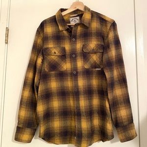 Iron & Resin Yellow Black Plaid Flannel Shirt